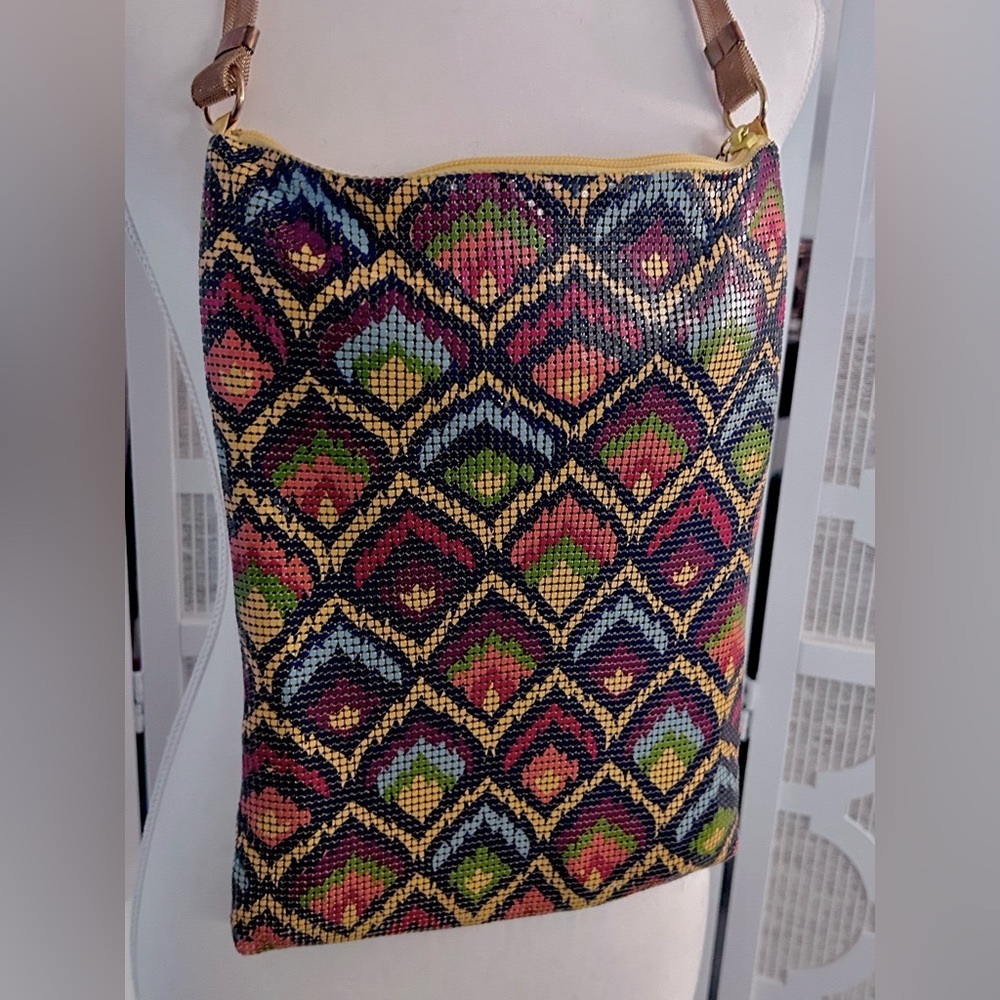 NWT Whiting & DAVIS Mesh Purse Multicolor Patterned Purse Handbag Designer - Picture 6 of 15